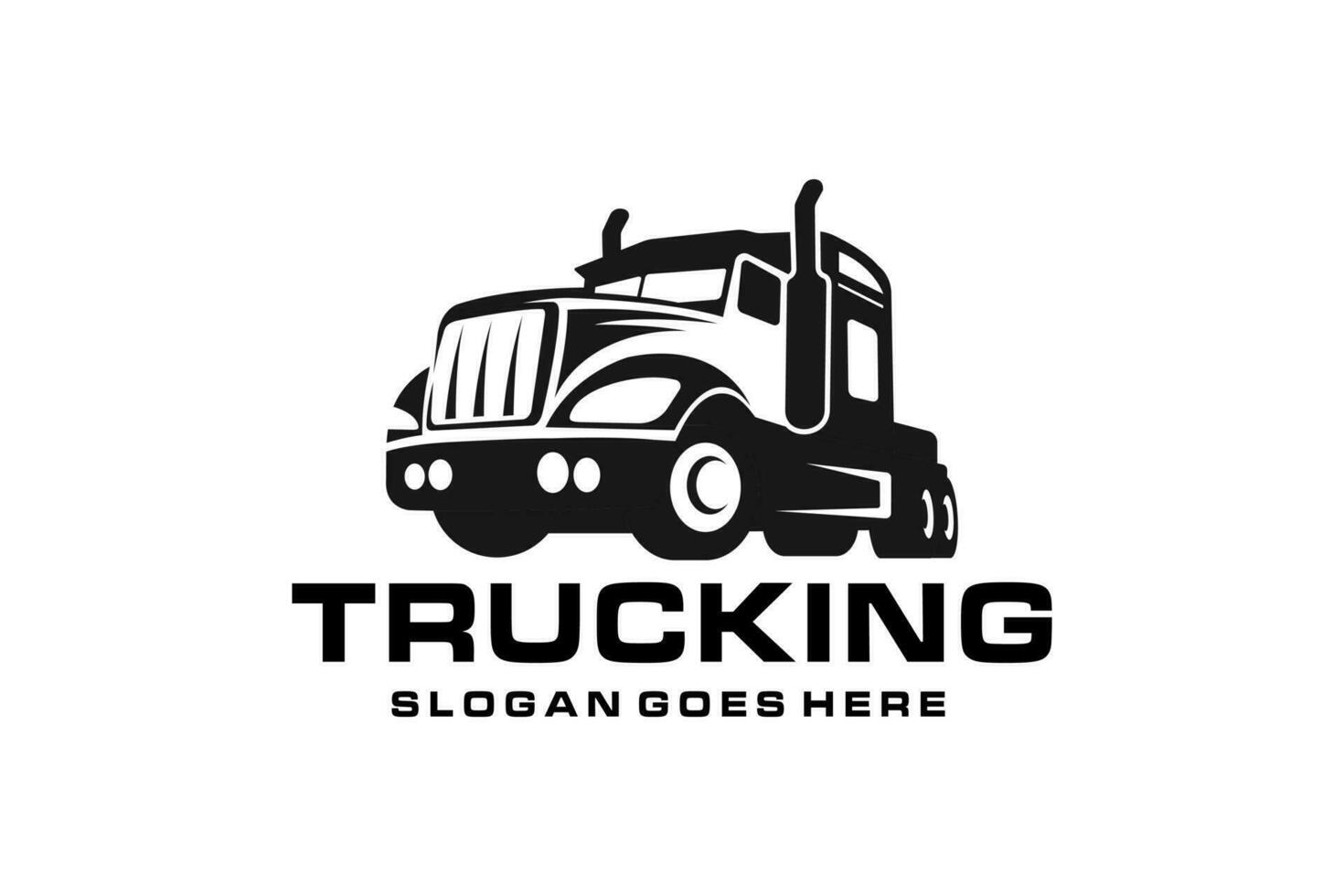 Trucking company logo, Semi trailer truck logo vector
