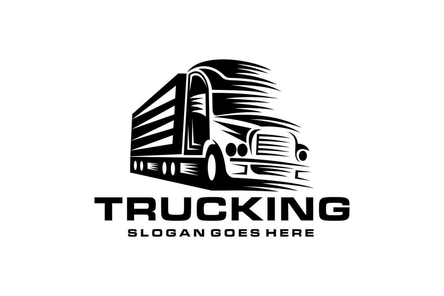 Trucking company logo, Semi trailer truck logo vector