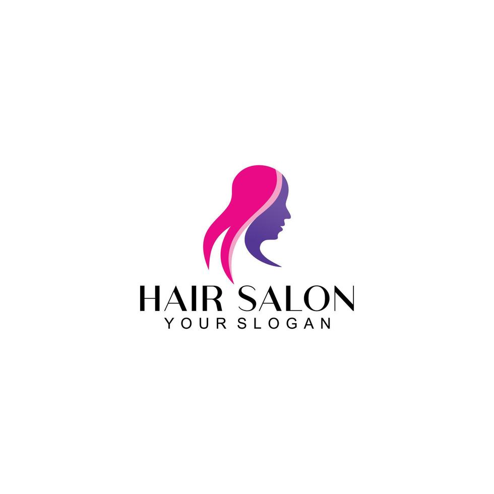 Gradient hair salon logo template vector