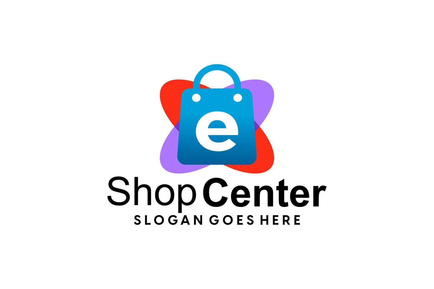 Bag shopping logo design vector
