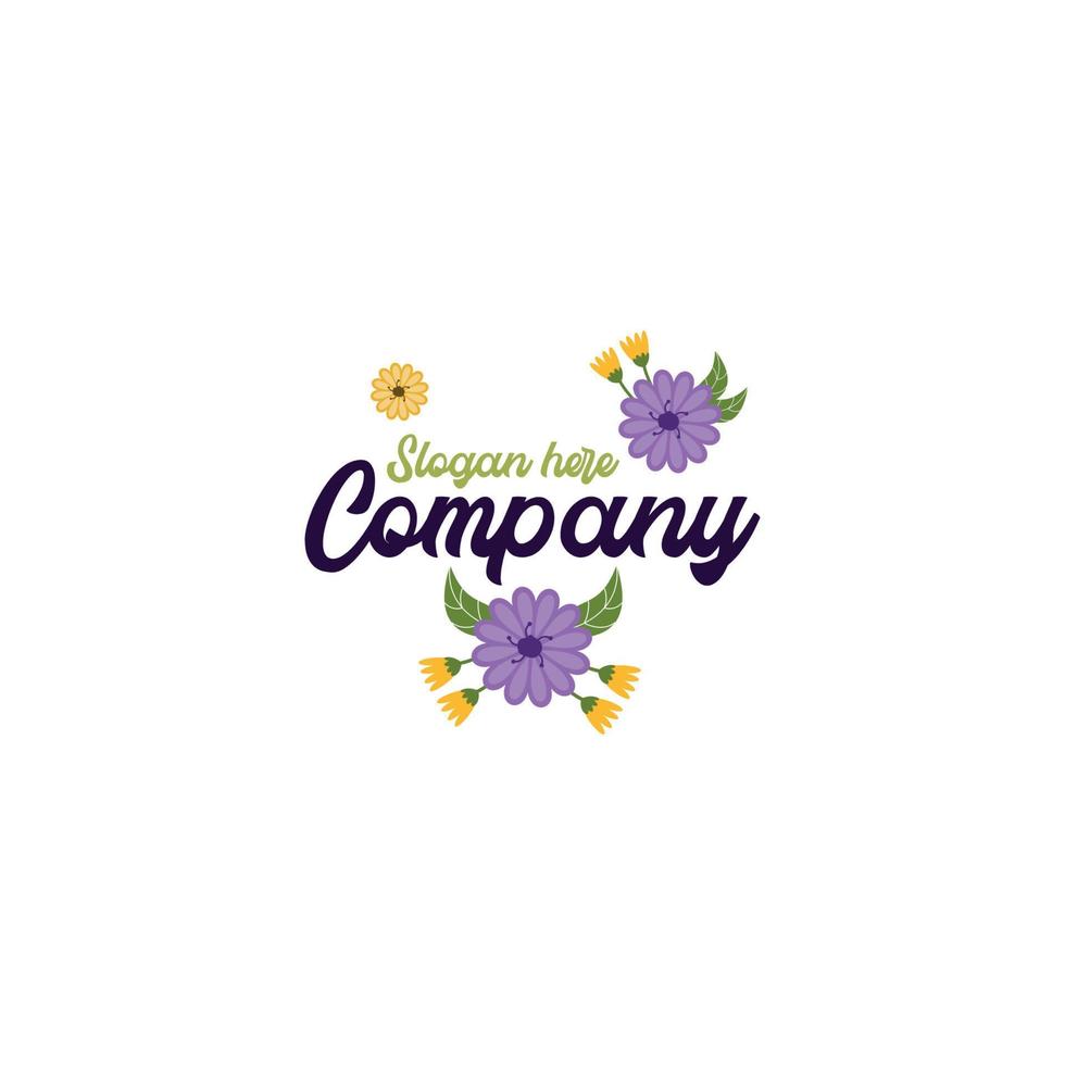 Flower logo design with creative beauty concept premium vector