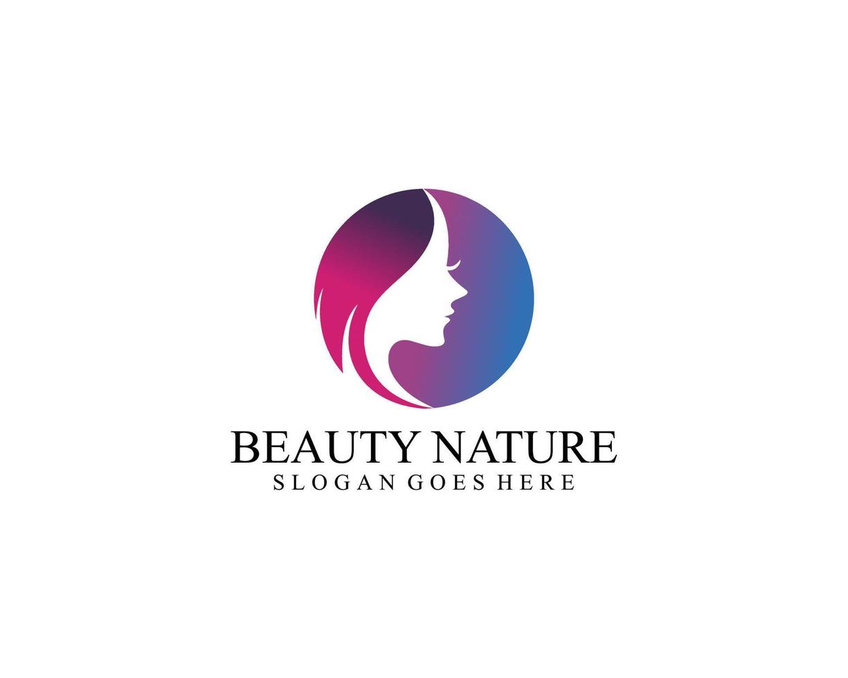 Gradient hair salon logo template vector