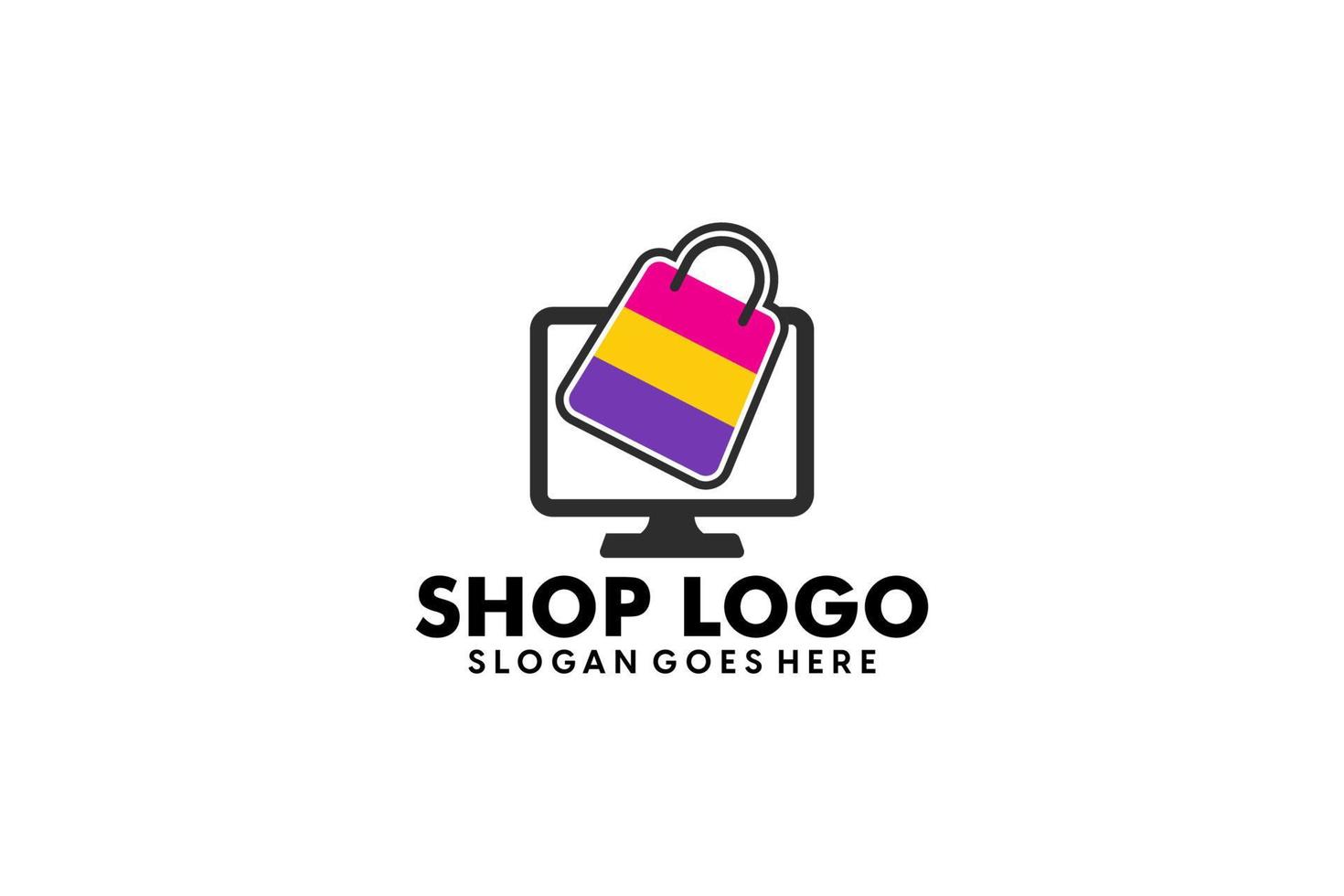 Gradient e-commerce logo collection vector