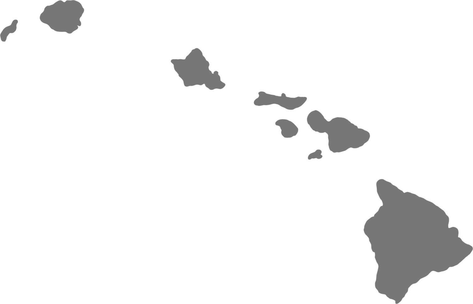 garabatear a mano dibujo de Hawai isla mapa. png