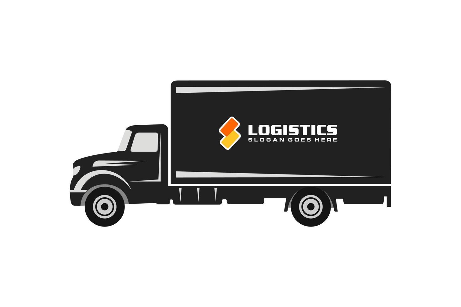Illustration logistics and delivery company logo design template vector
