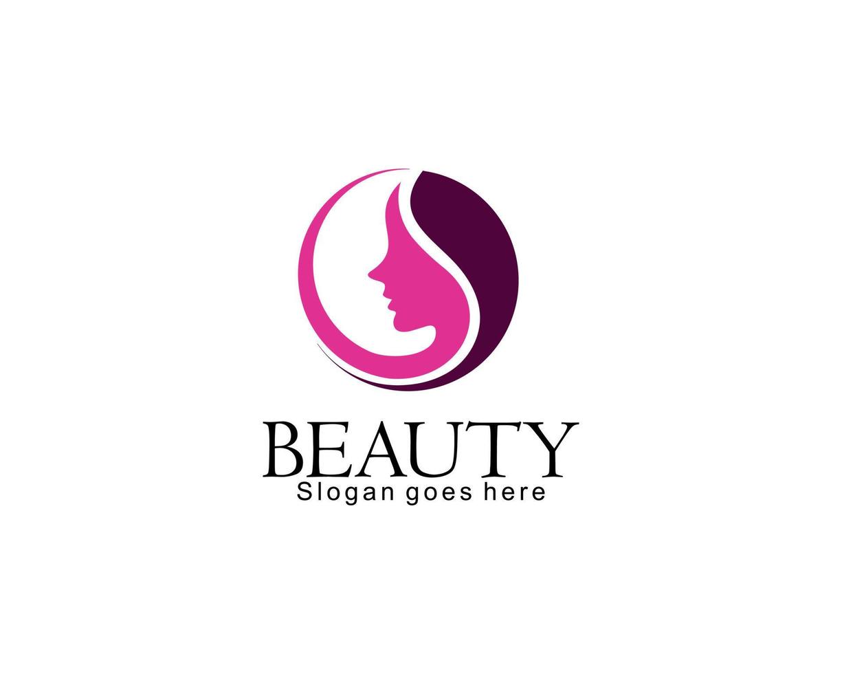 Gradient hair salon logo template vector