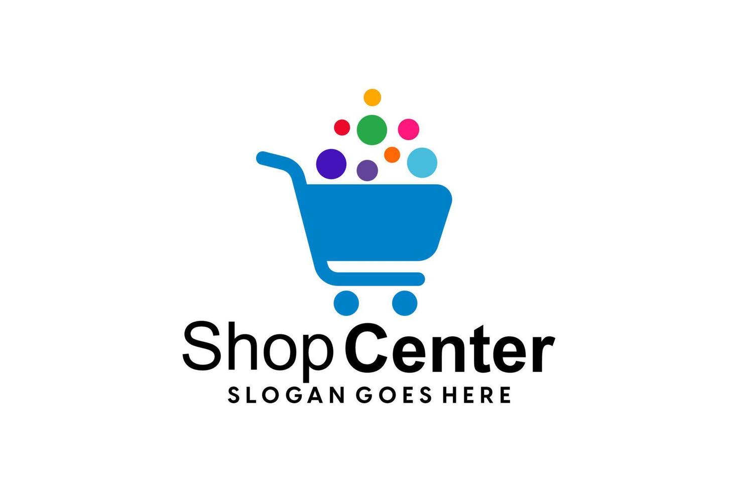 Creative abstract modern ecommerce logo design colorful gradient online shopping logo template vector