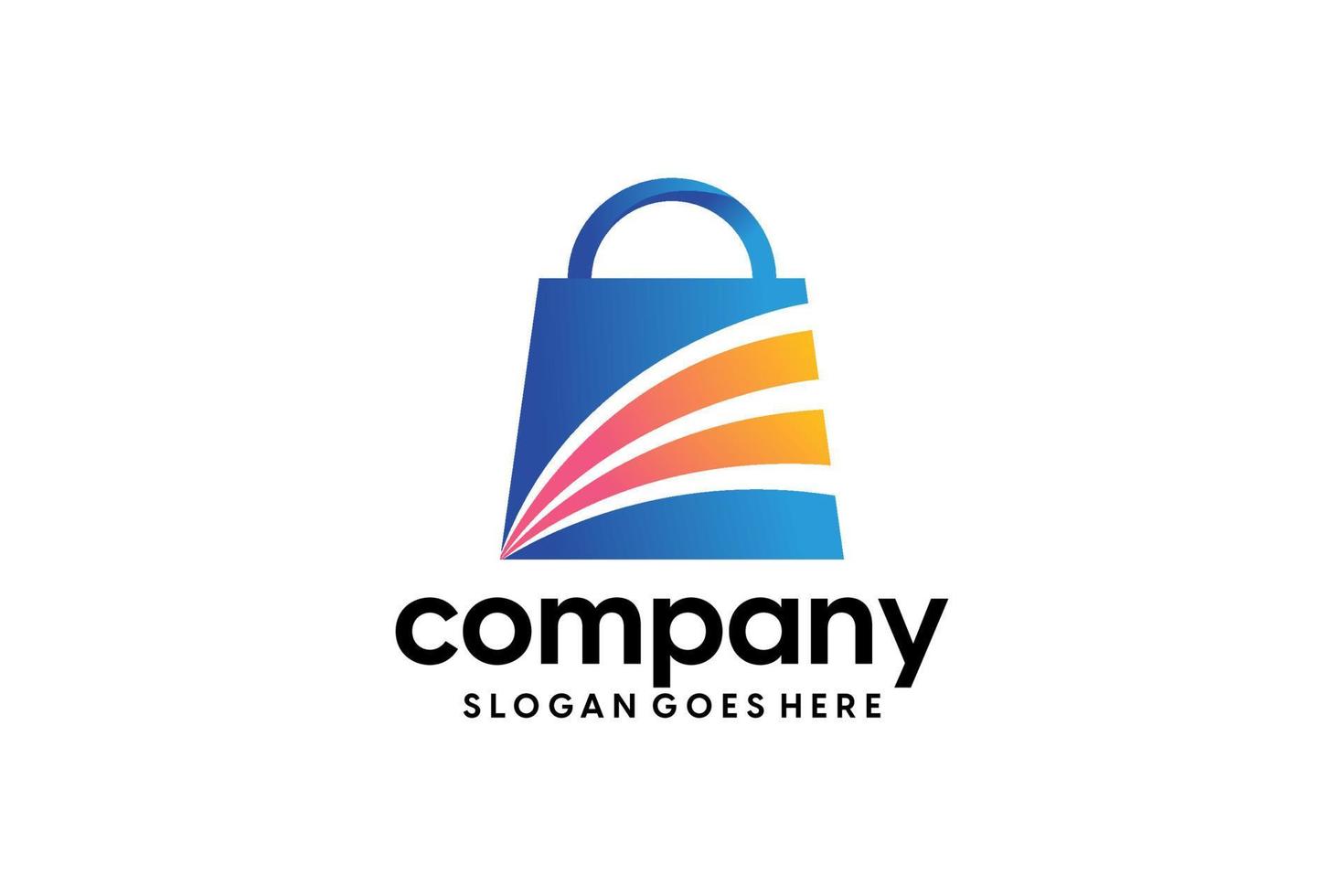 Shopping bag logo template vector