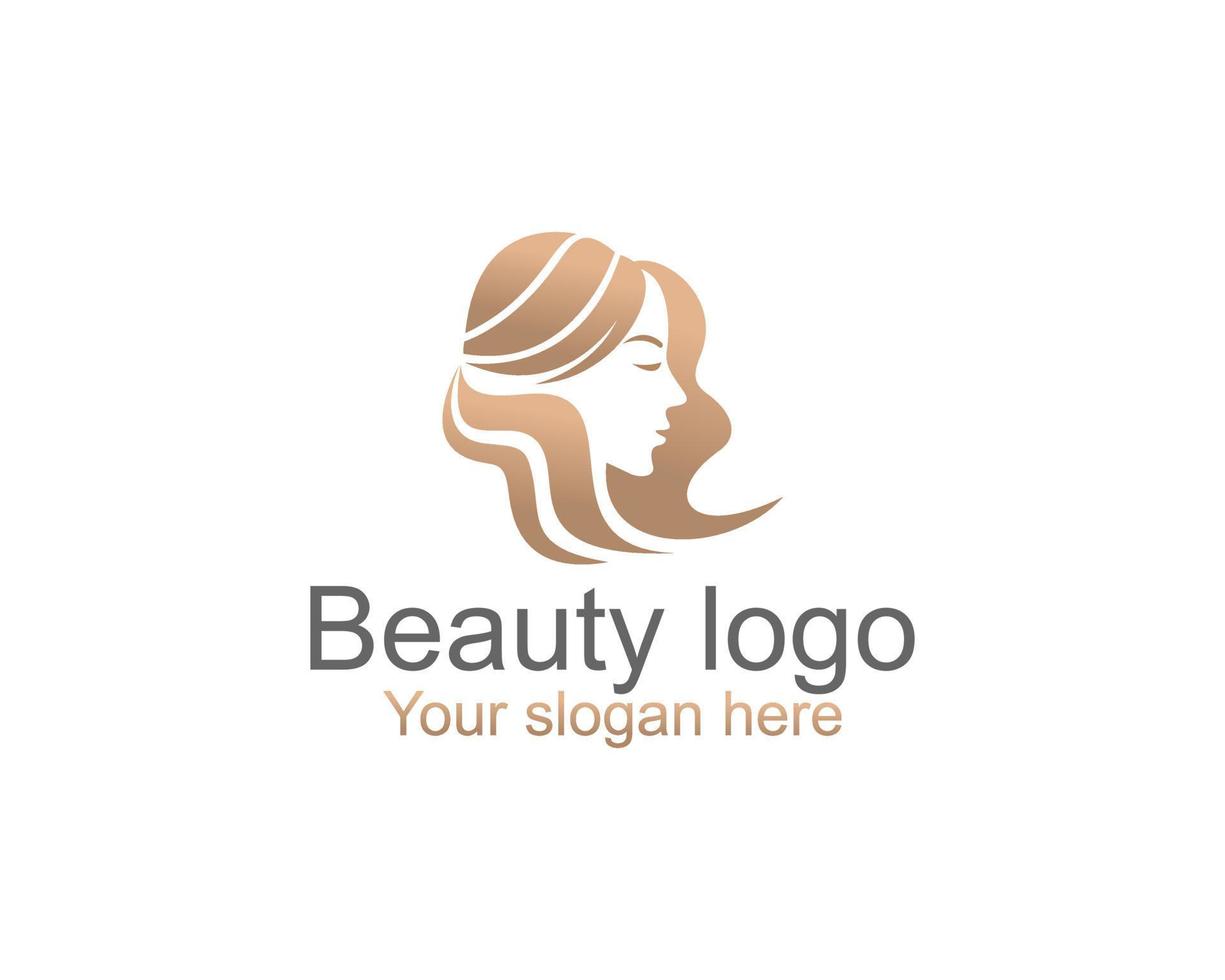 luxury Linear flat woman logo template vector