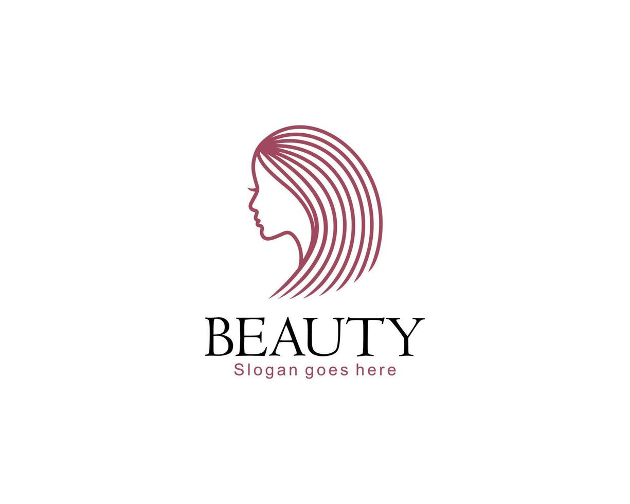 luxury Linear flat woman logo template vector