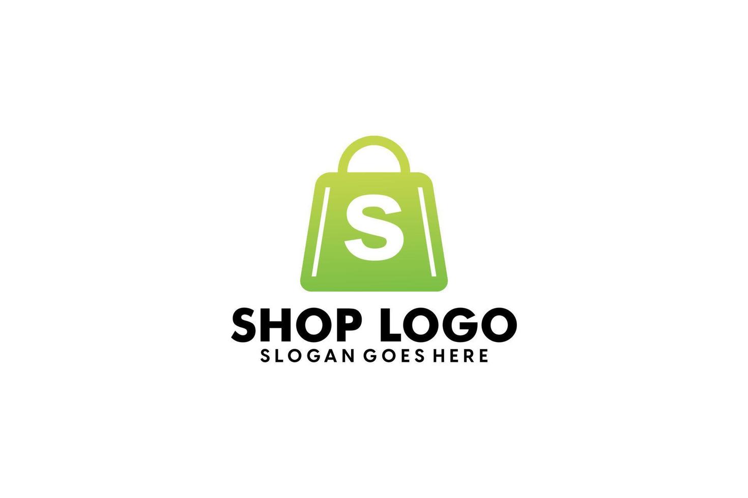 Gradient online shop logo collection vector