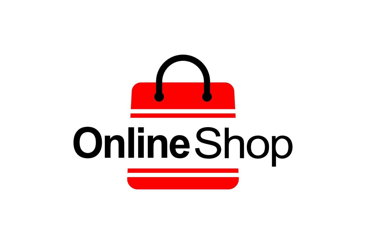 Bag shopping logo design vector