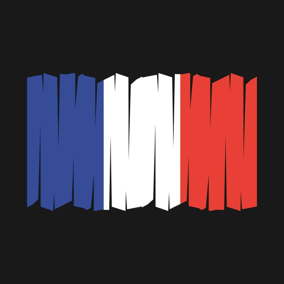 France Flag Brush Vector