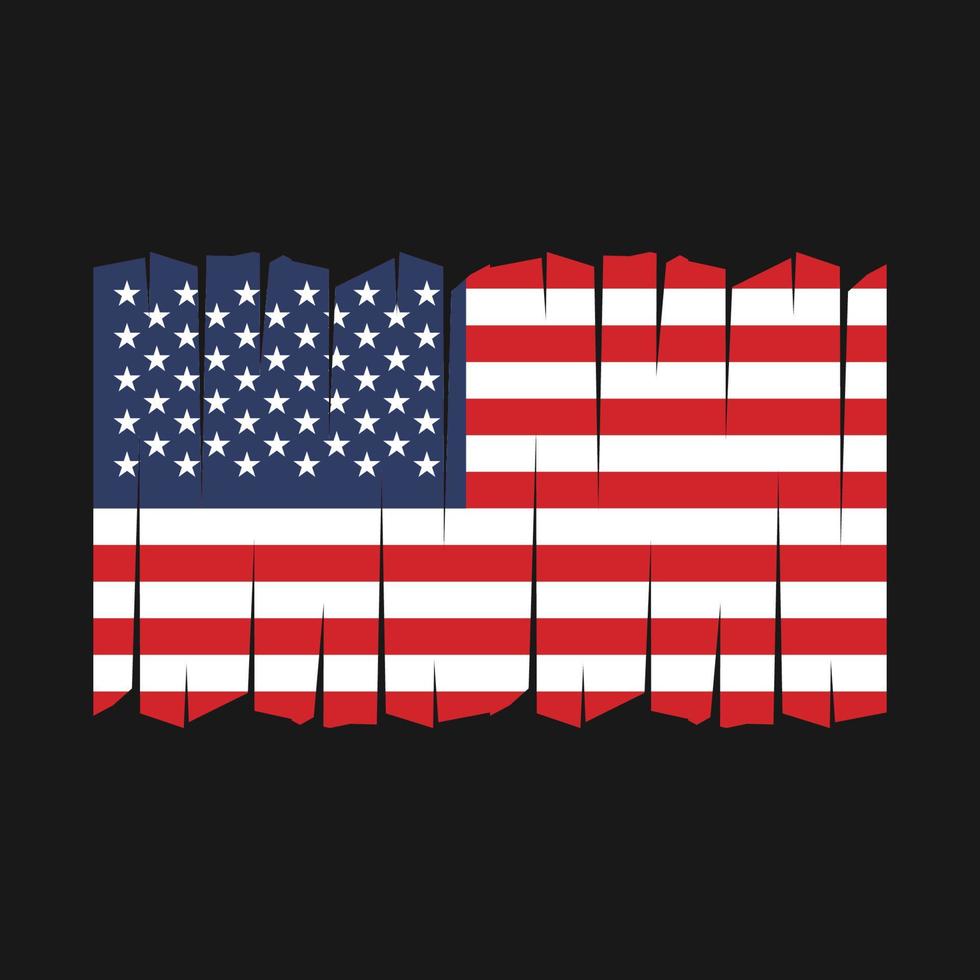 vector de pincel de bandera americana