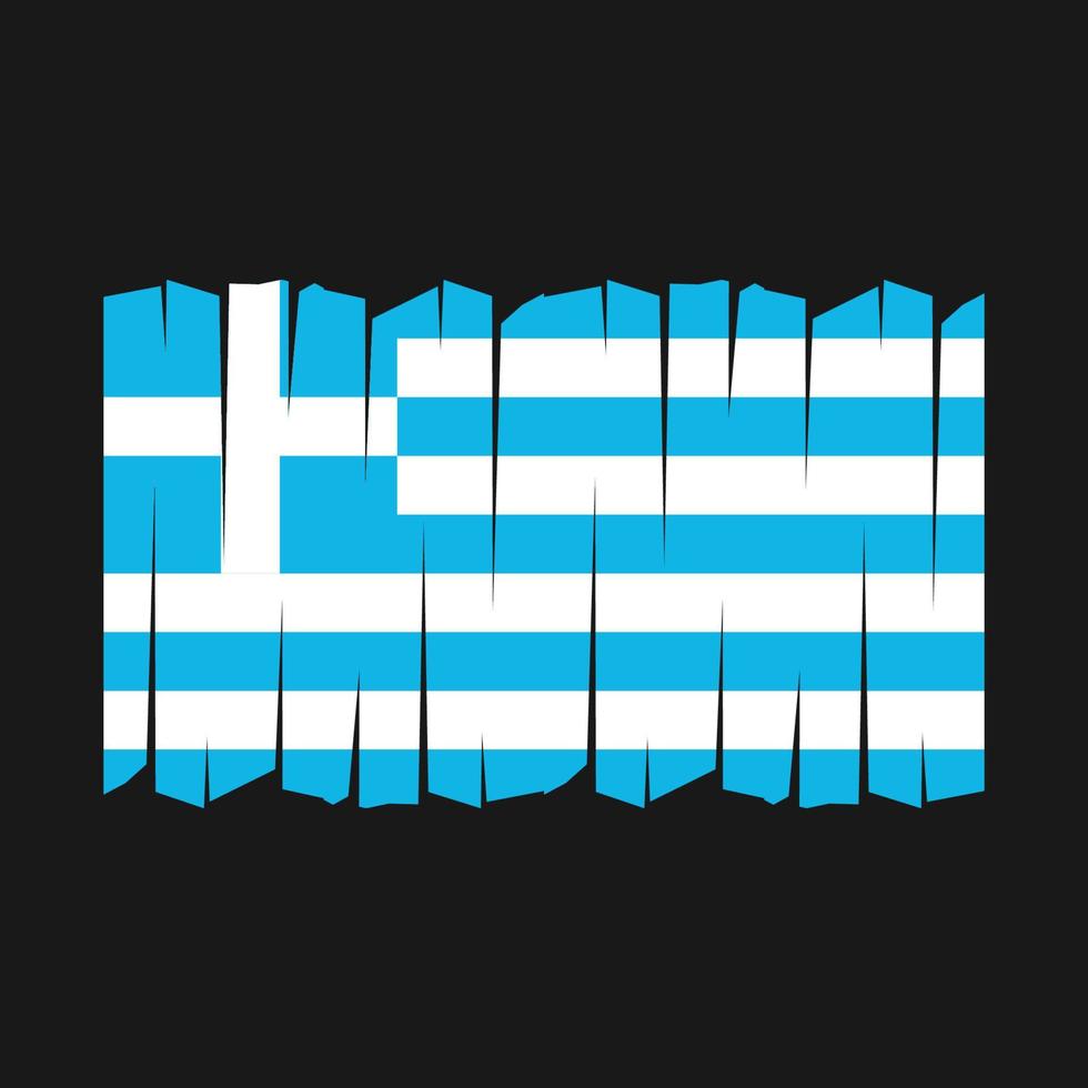 Greece Flag Brush Vector