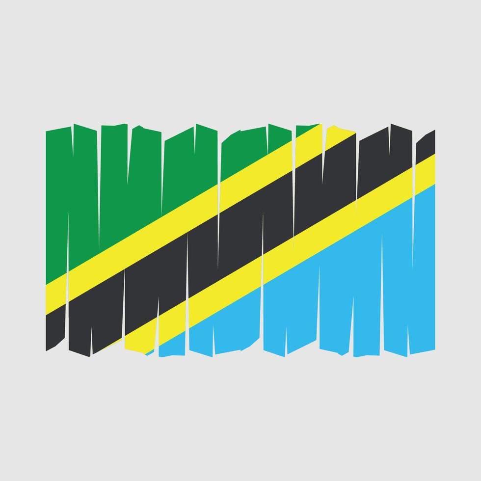 vector de pincel de bandera de tanzania