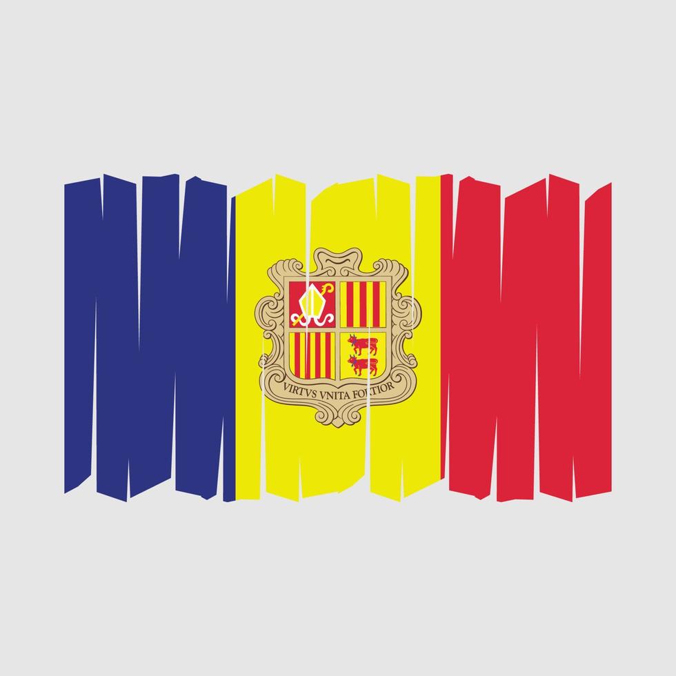 Andorra Flag Brush Vector