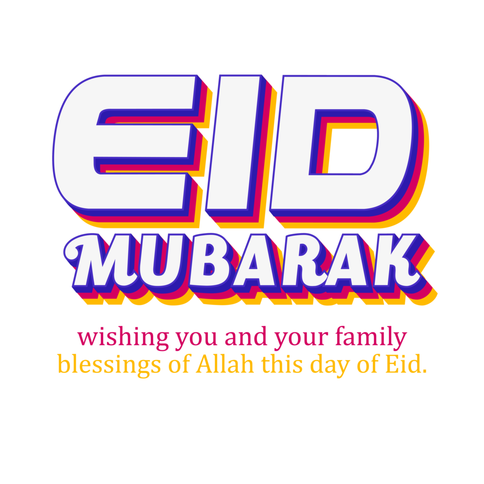 Eid Mubarak Design Concept on a Transparent Background png