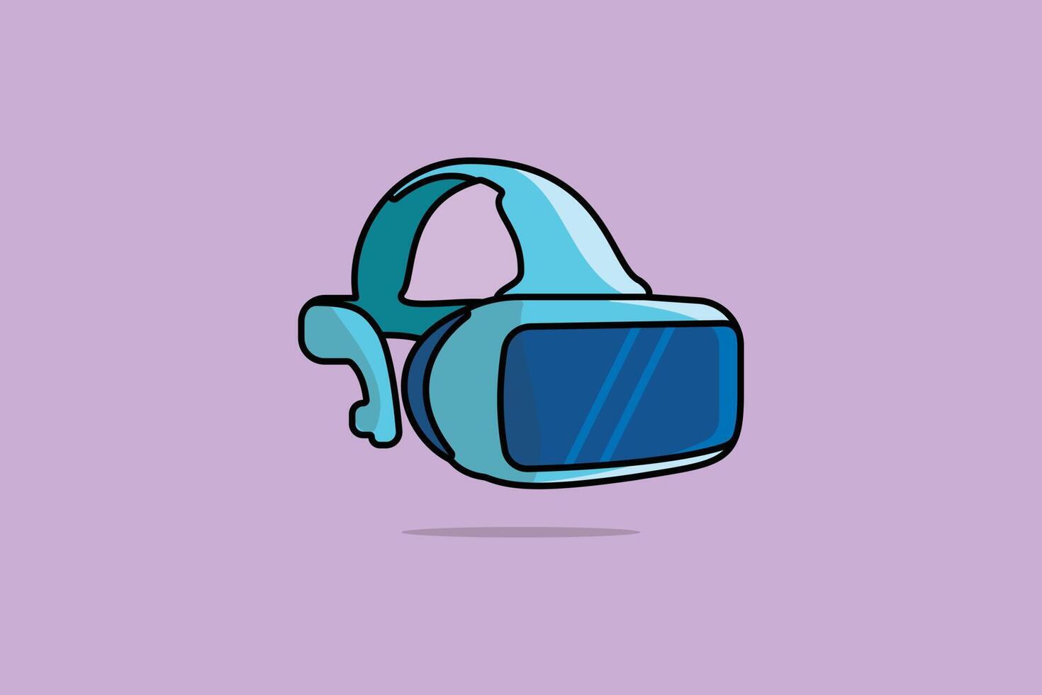 Virtual Reality Sports Headset Glasses vector illustration. Technology object icon concept. Virtual Glasses for smartphone vector design with shadow on purple background.