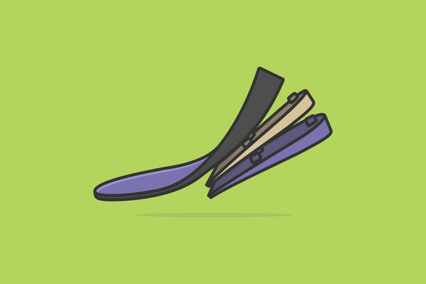 Comfortable Orthotics Single Shoe Insole in Cross Sign vector illustration. Fashion object icon concept. Insoles for a comfortable and healthy walk vector design with shadow on yellow background.