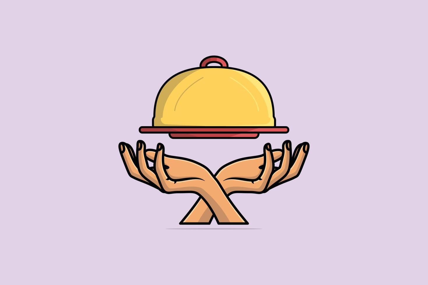 Waiter Hands Holding Serving Tray Vector Illustration Restaurant waiter-hands-holding-serving-tray-vector-illustration-restaurant