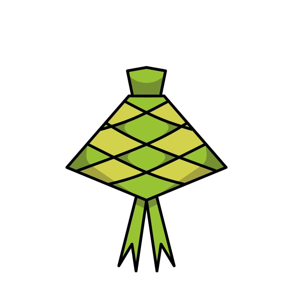 ketupat icon with modern flat style, ketupat design, ramadan and eid food vector