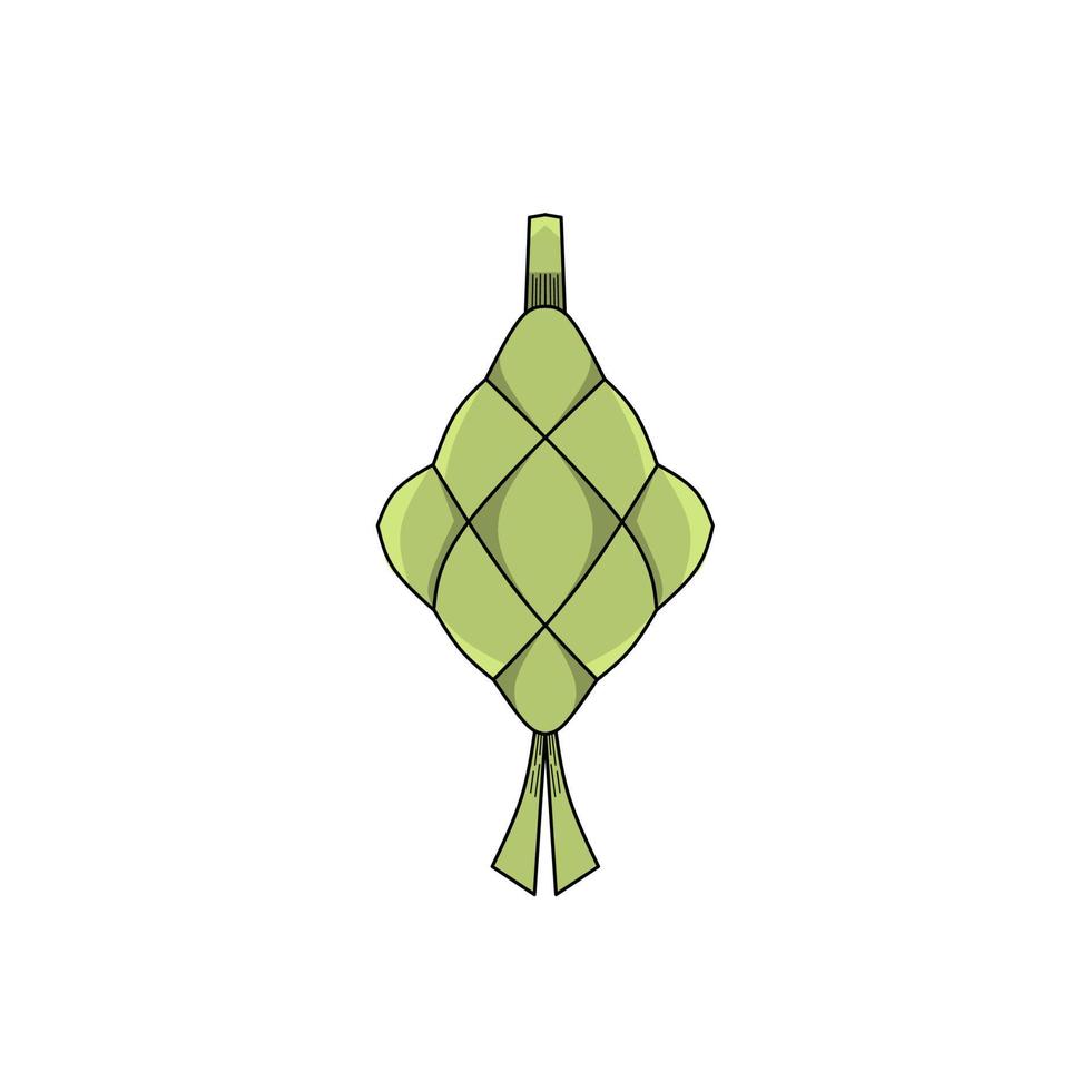 ketupat icon with modern flat style, ketupat design, ramadan and eid food vector