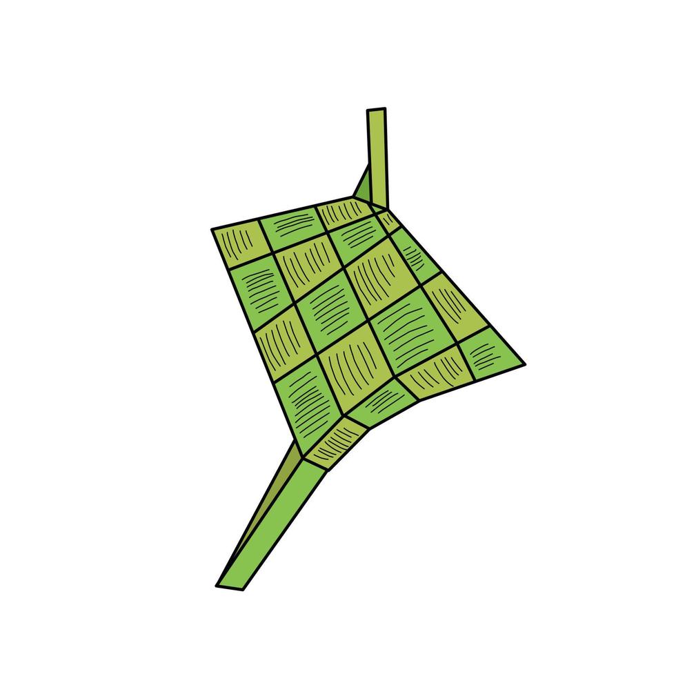 ketupat icon with modern flat style, ketupat design, ramadan and eid food vector