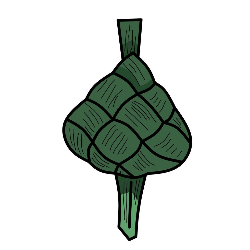 ketupat icono con moderno plano estilo, ketupat diseño, Ramadán y eid comida vector