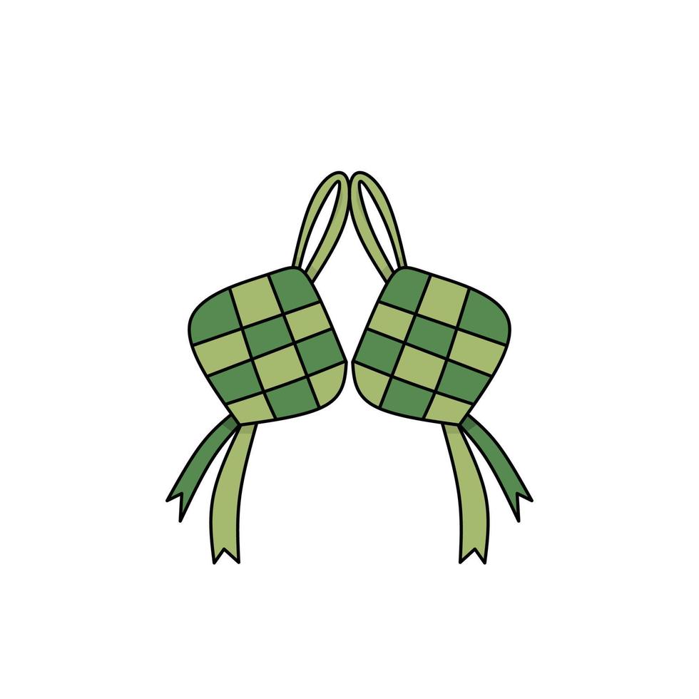 ketupat icon with modern flat style, ketupat design, ramadan and eid food vector