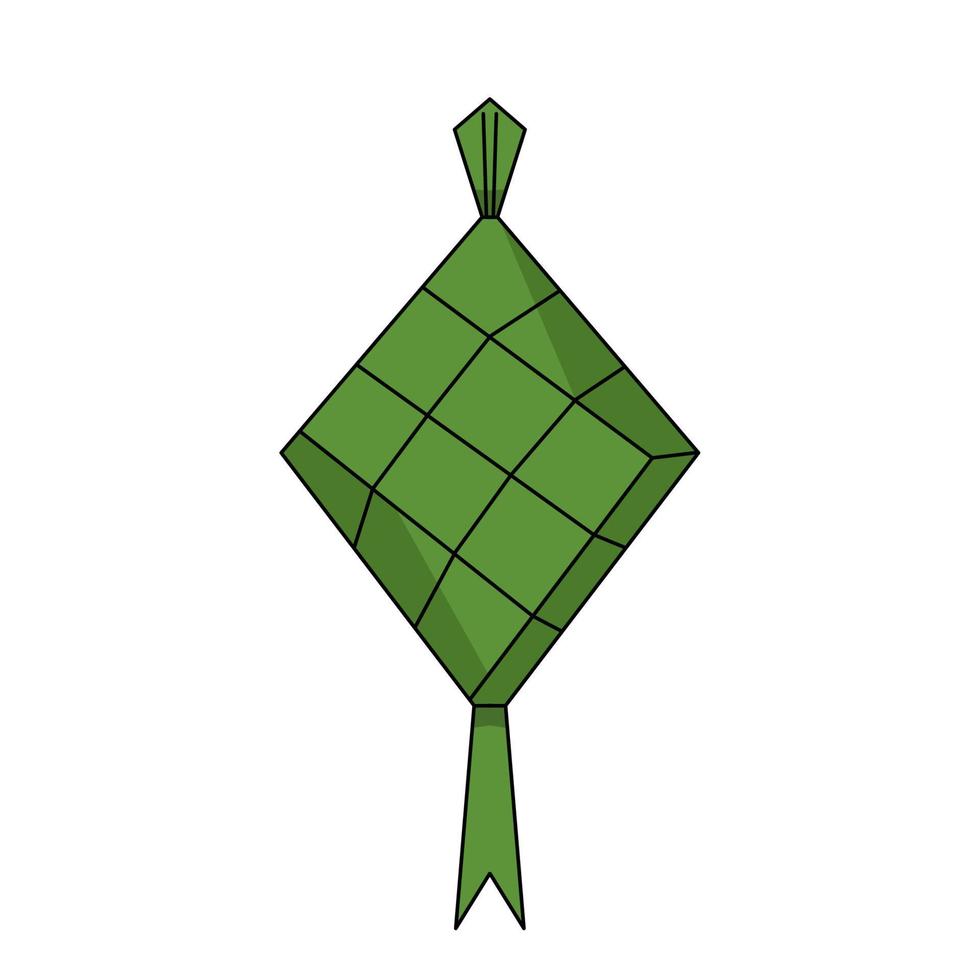 ketupat icon with modern flat style, ketupat design, ramadan and eid food vector