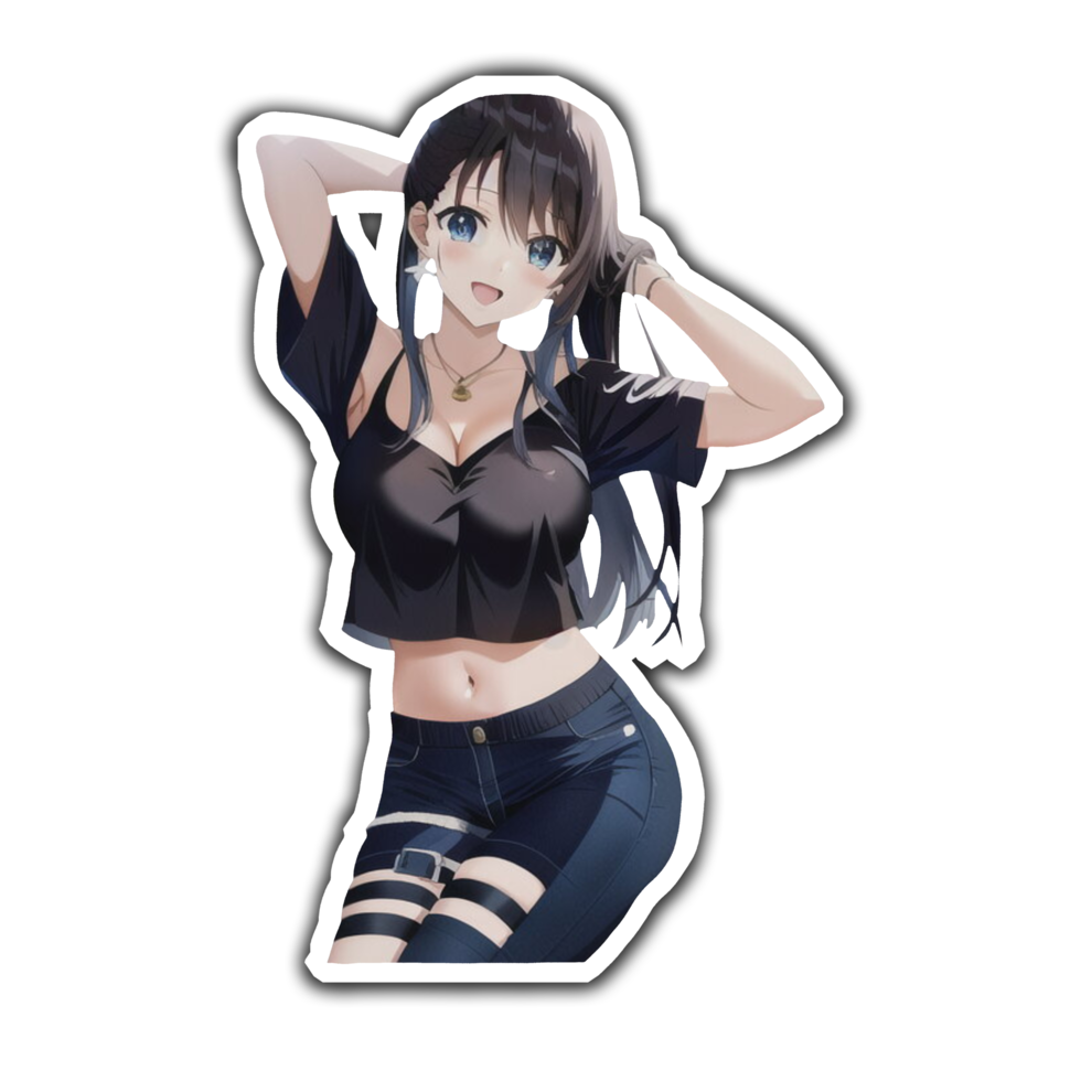 Cute Stylish Anime in Black png