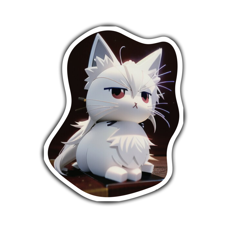 blanco gato pegatina png