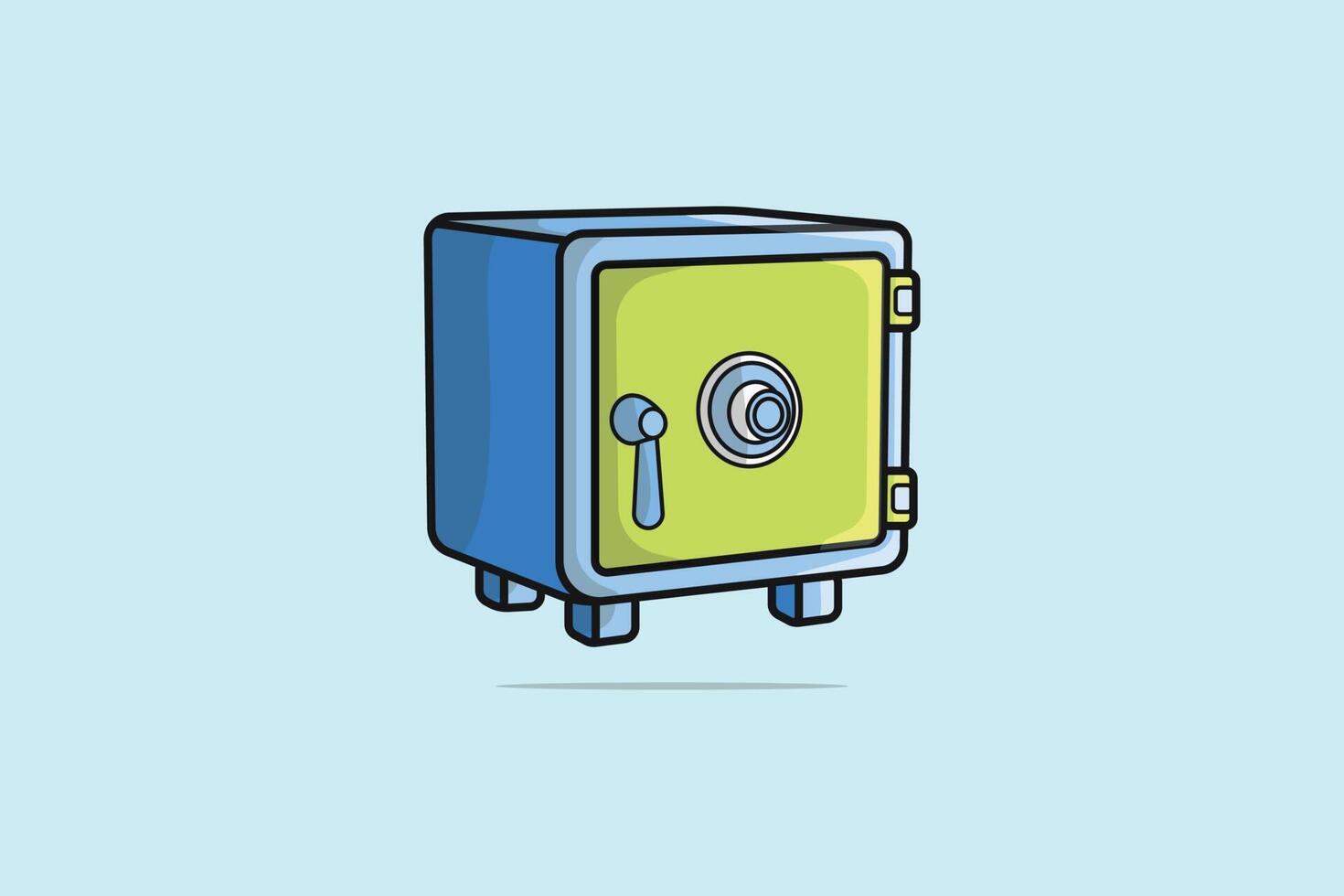 Bank Safe Deposit Closed Box vector illustration. Business finance object icon concept. Safe deposit concept, financial security business vault box vector design with shadow on light blue background.