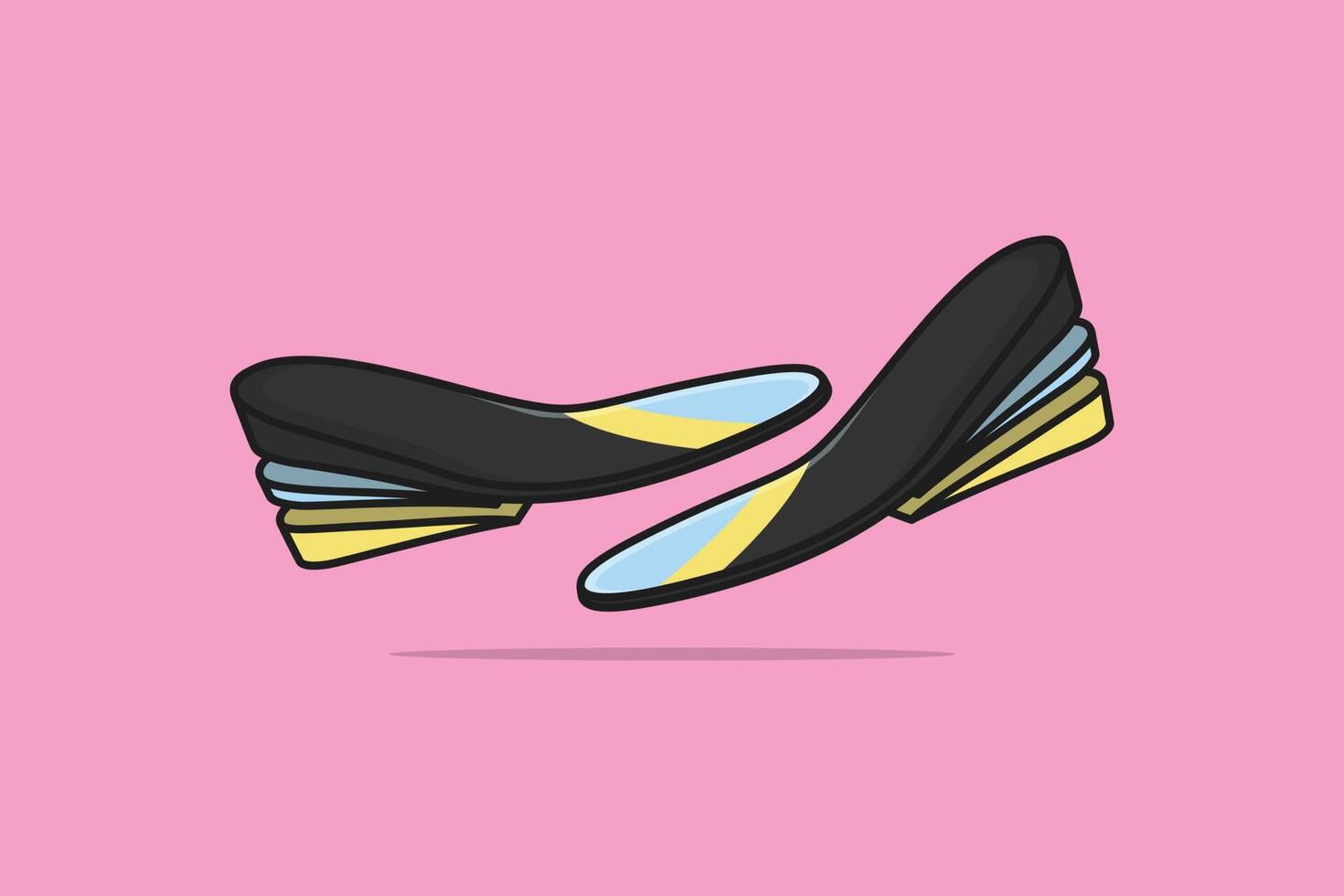 Comfortable Orthotics Single Shoe Insole in Cross Sign vector illustration. Fashion object icon concept. Insoles for a comfortable and healthy walk vector design with shadow on yellow background.