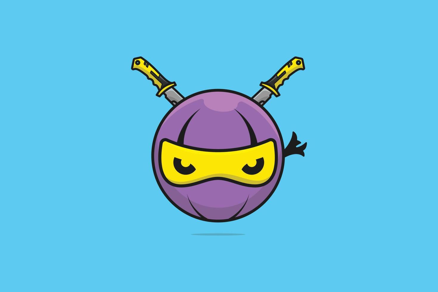 volador ninja cabeza con alas vector ilustración. ninja personas icono concepto. ninja dibujos animados personaje y alas vector diseño. ninja logo vector cabeza con enojado rostro.