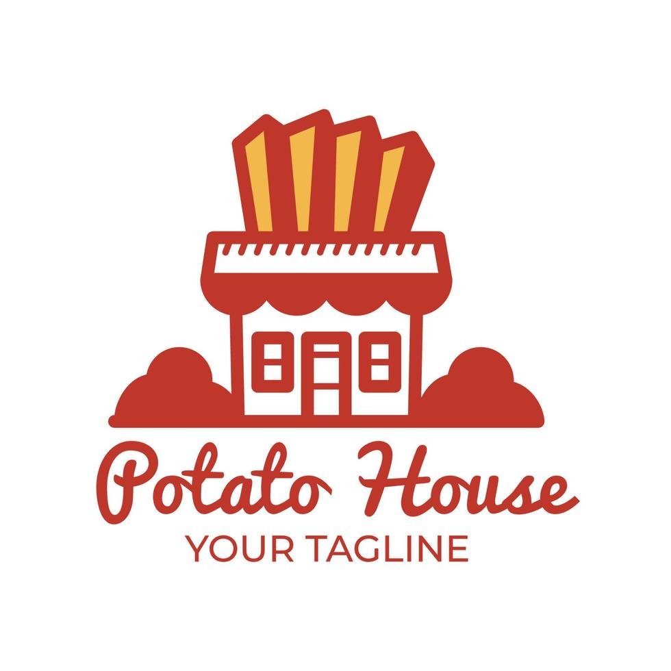 Combination shape of French Fries and House. Suitable for restaurant and culinary logo. vector