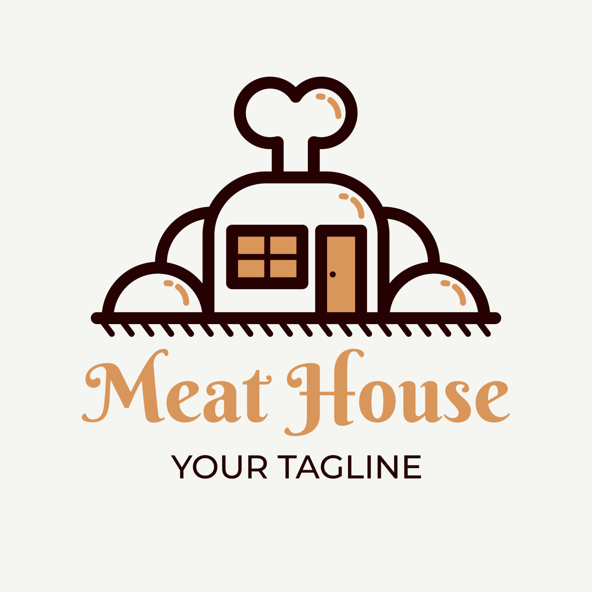 Meat House. Shape combination of chicken drum stick and building