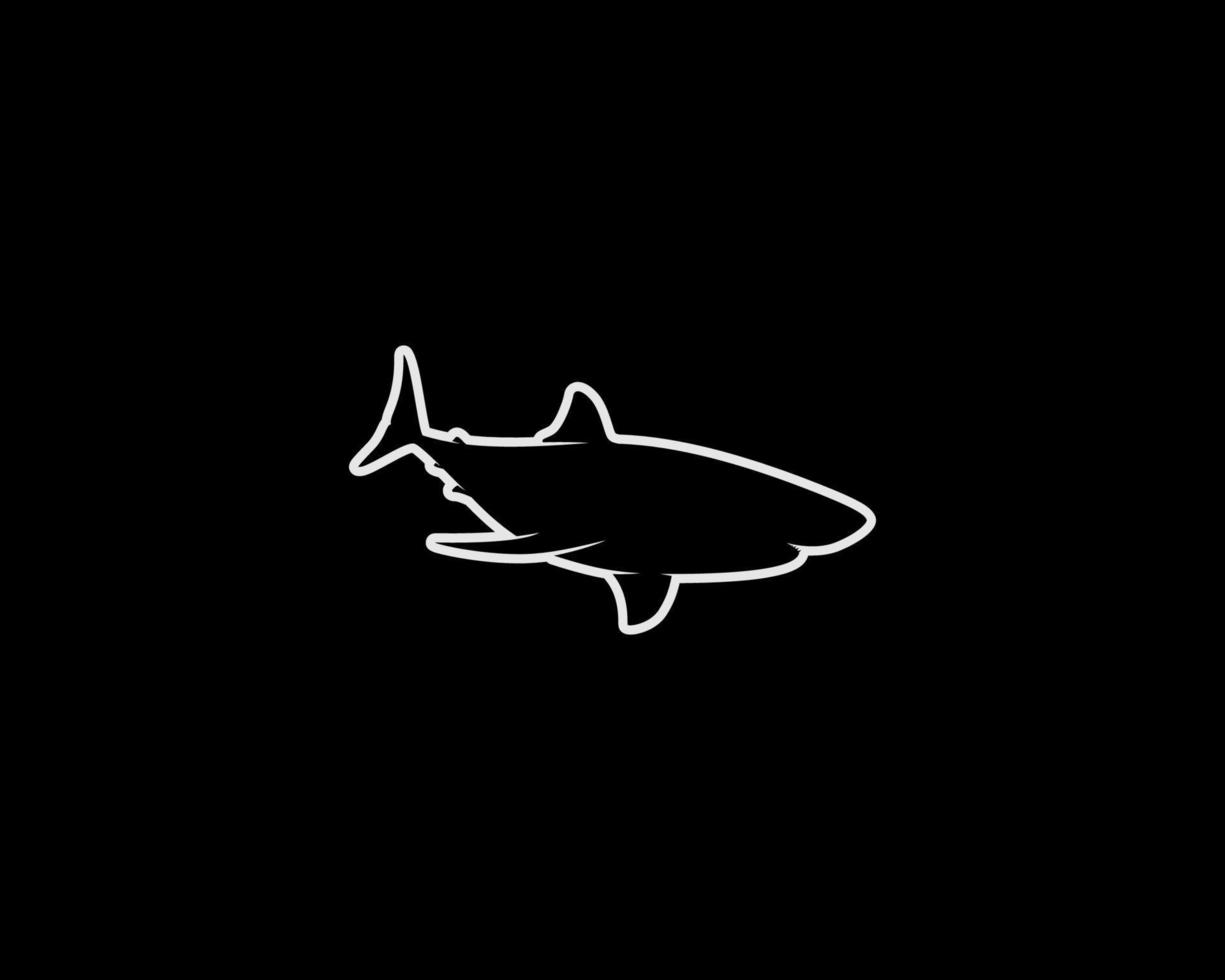 tiburón animal contorno silueta vector