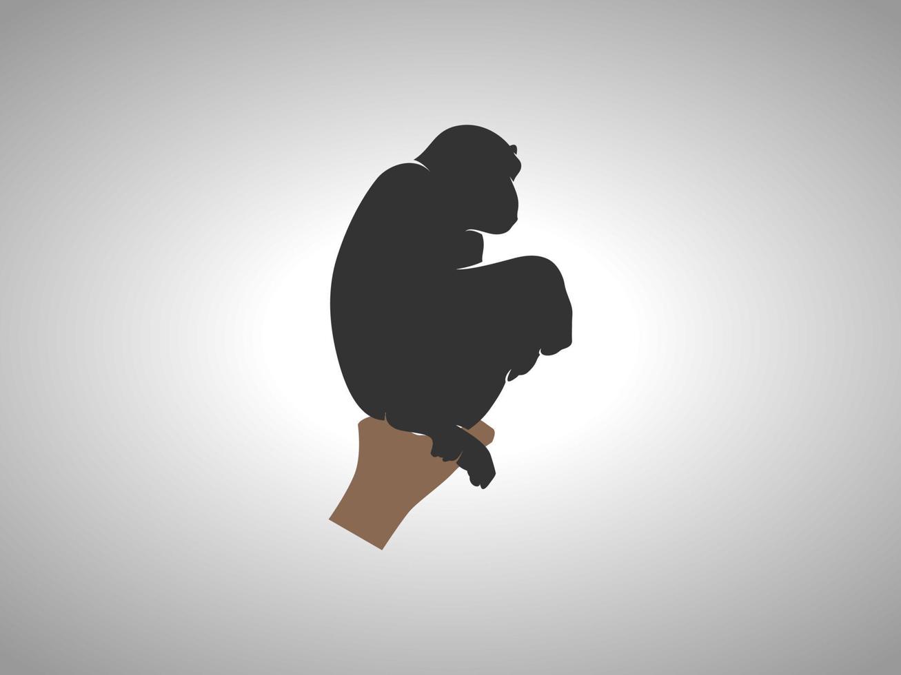 chimpanzee vector silhouette