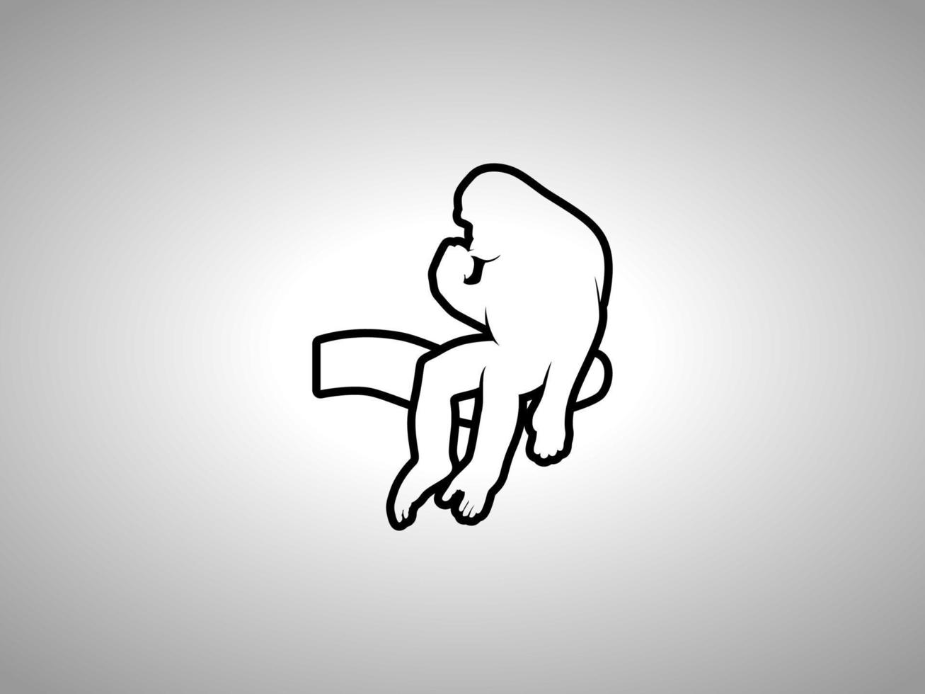 chimpanzee outline vector silhouette