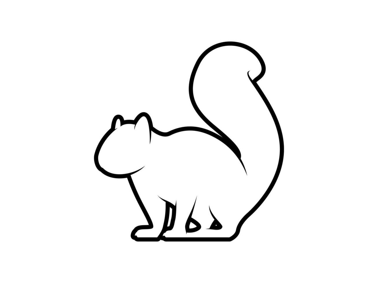 squirrel outline vector silhouette