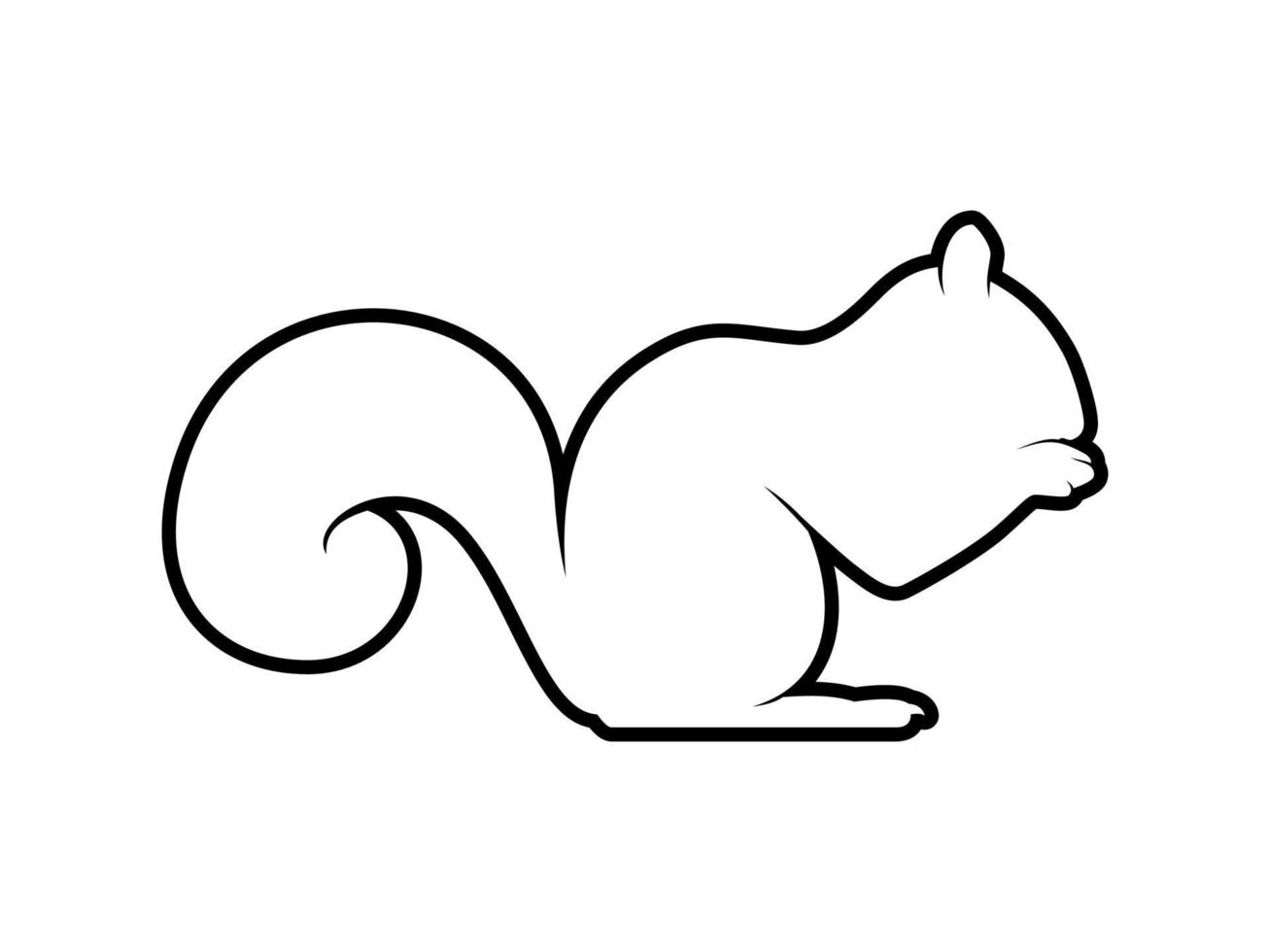squirrel outline vector silhouette