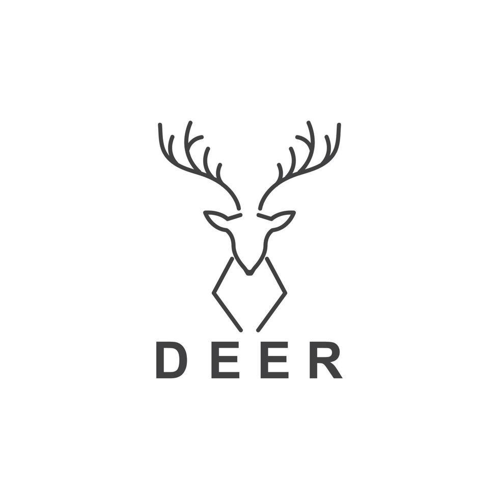 Deer Head Simple Logo Vector Illustration