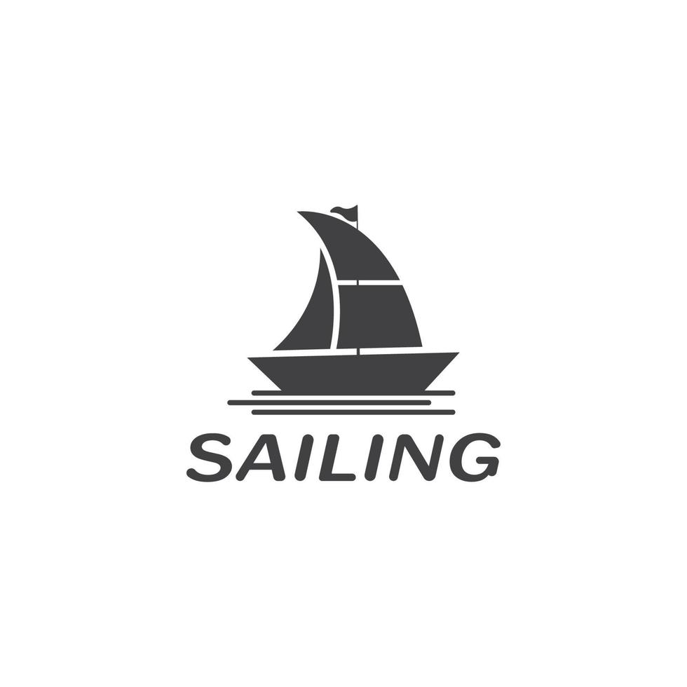 Sailing boat yacht logo vector illustration