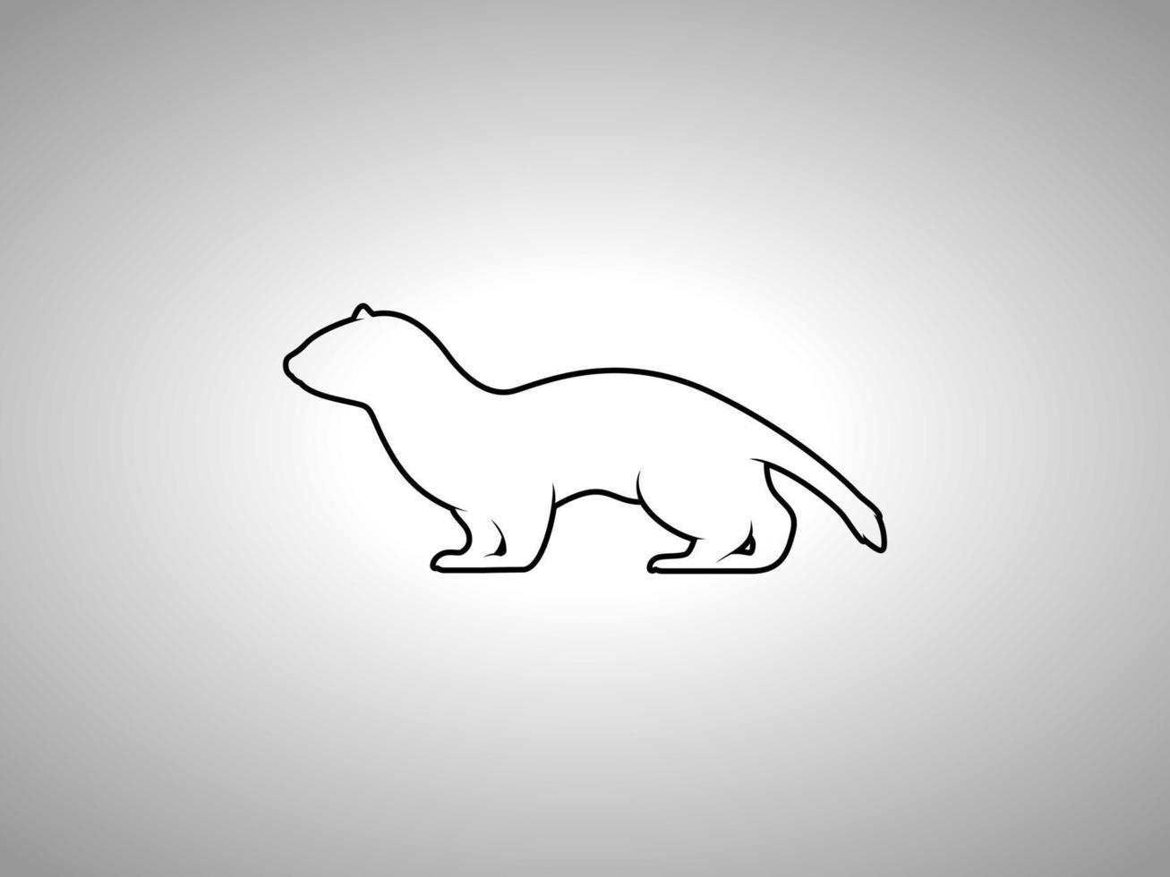 weasel outline vector silhouette