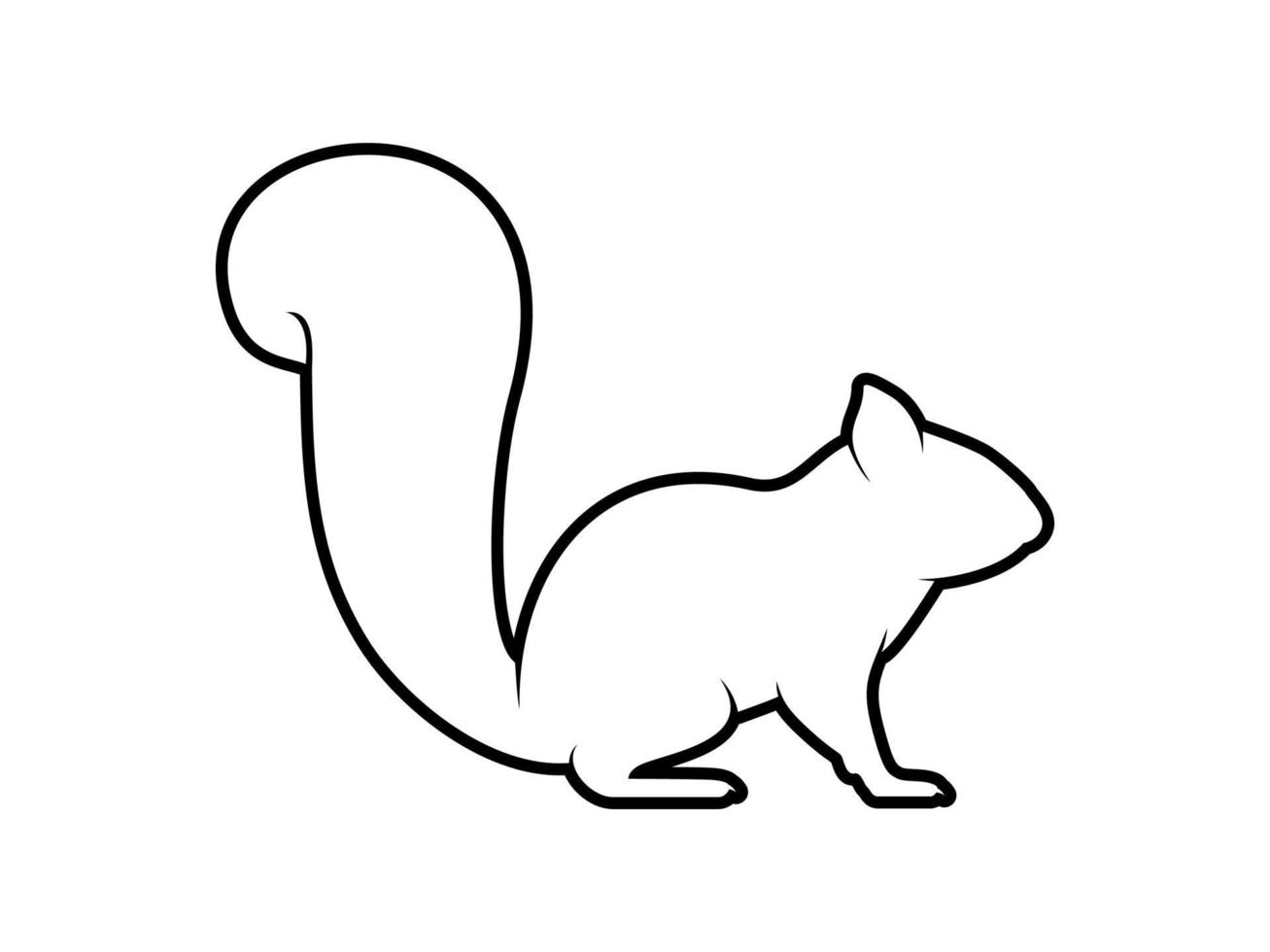 squirrel outline vector silhouette