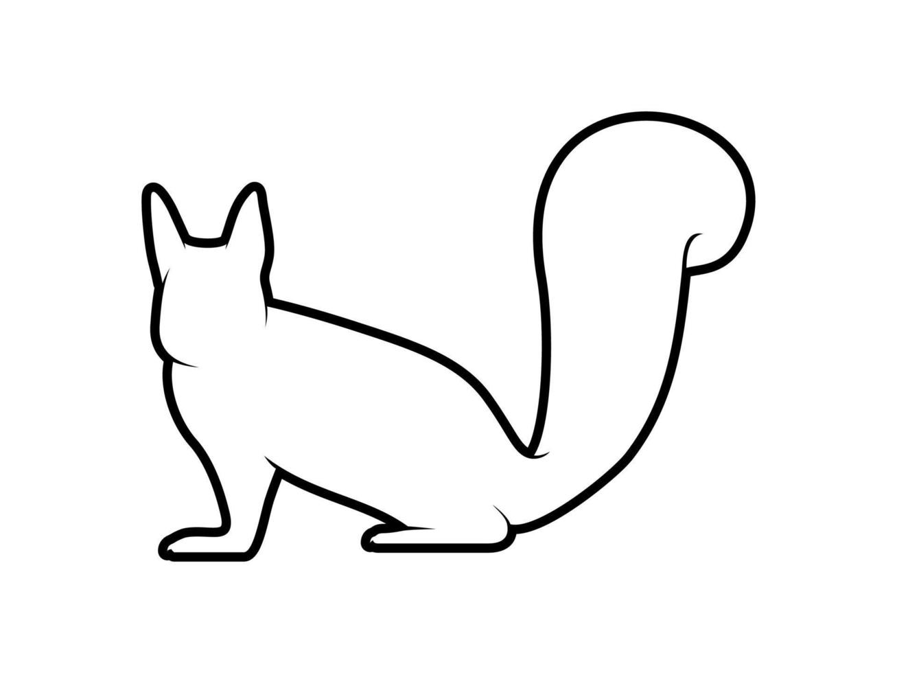 squirrel outline vector silhouette