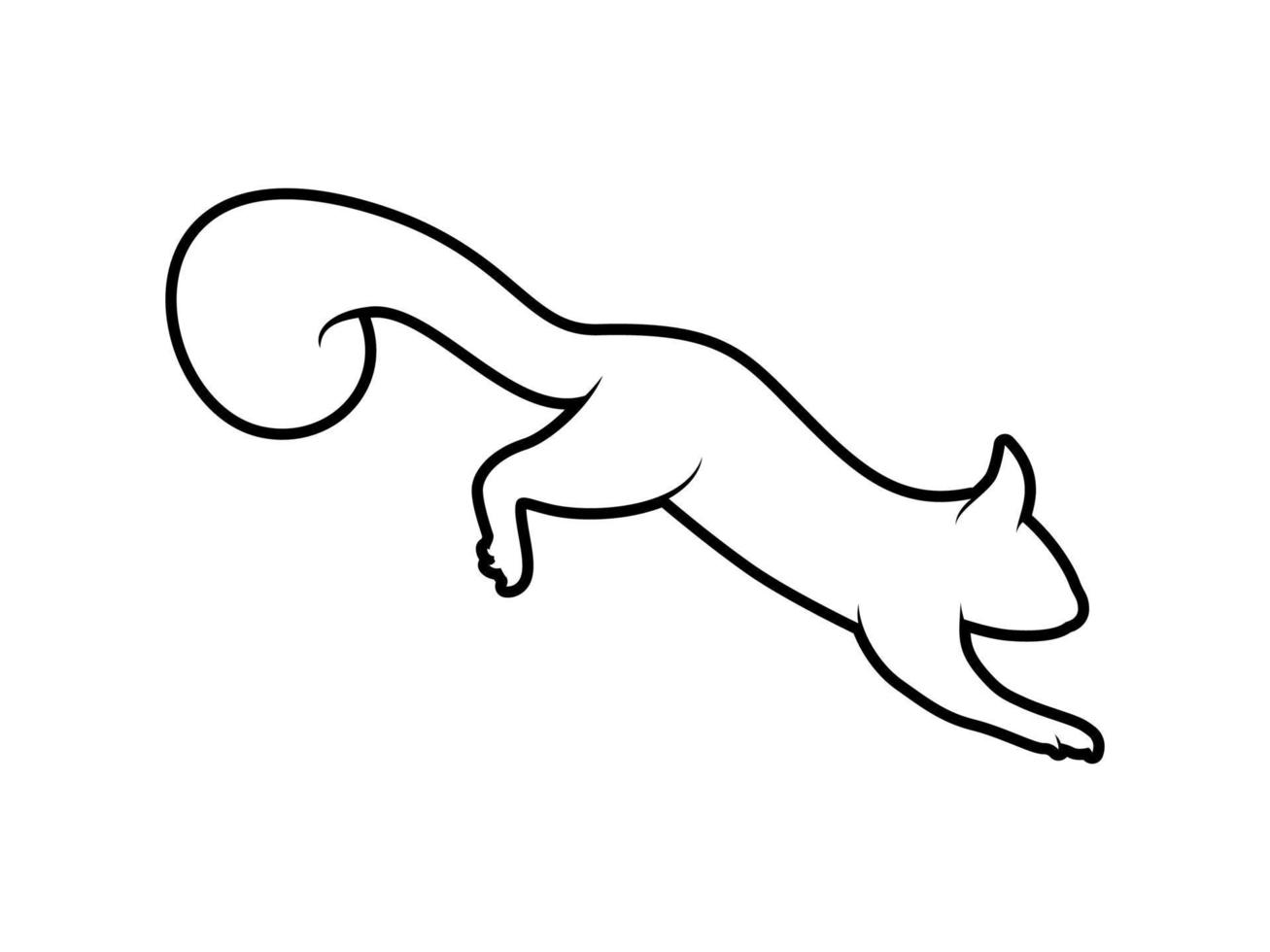 squirrel outline vector silhouette