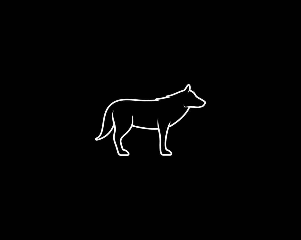 wolf outline vector silhouette